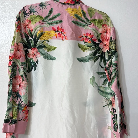 Zara Pink and Green Long Sleeve Resort Dress - Picture 8 of 12